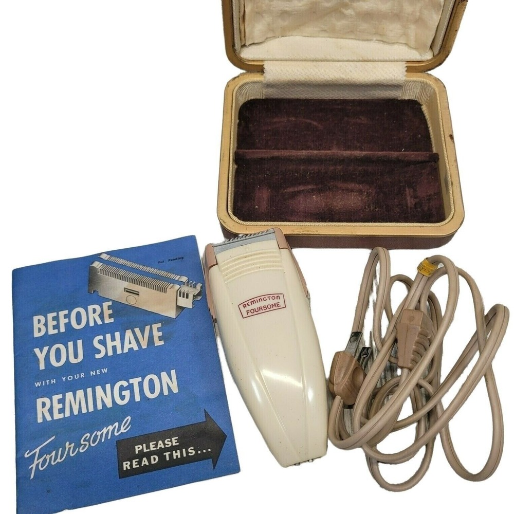 Remington‎ Electric Shaver Mens Foursome Model 78 With Box Case PARTS ONLY Vtg